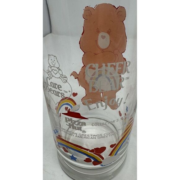 VINTAGE 1983 Care Bears Pizza Hut Drinking Glasses Set of 3 Tenderheart FunshIne - Picture 5 of 9